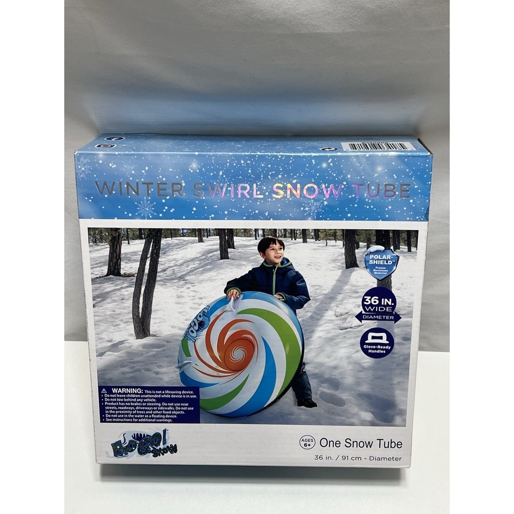 New! Bestway H2O Go! Snow Tube Winter Swirl Handles Inflatable 36" Sled Age 6+